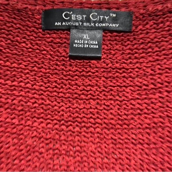 Women's Sleeveless Knit Top - Red - Picture 5 of 5